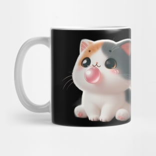 Cute Cat Blowing A Bubble Gum Mug